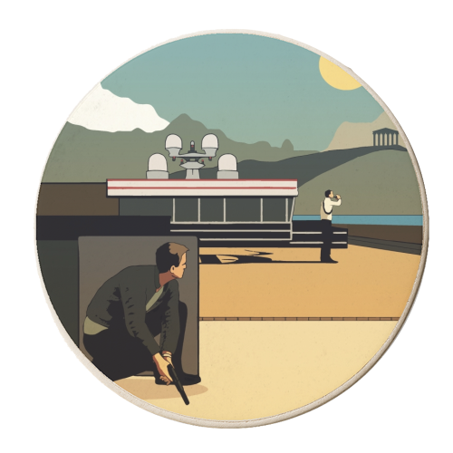 007 Bloodstone - Athens. - personalised beer coaster by Danny Welch