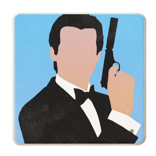007 Brosnan - personalised beer coaster by Danny Welch