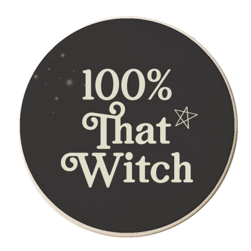 100% That Witch - personalised beer coaster by Giddy Kipper