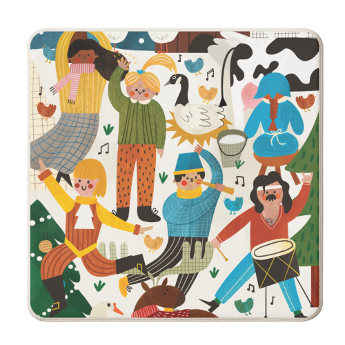 12 Days of Christmas Illustration - personalised beer coaster by AbiGoLucky