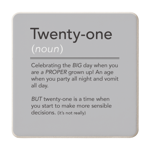 21 - personalised beer coaster by The Boy and the Bear