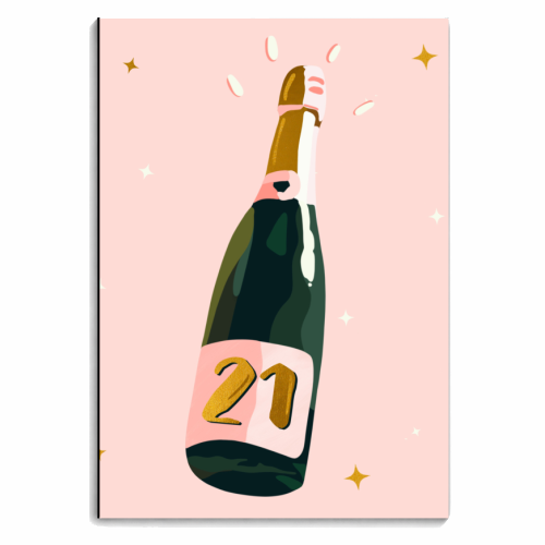 21 Today Champagne Bottle - personalised A4, A5, A6 notebook by Lisa Wardle