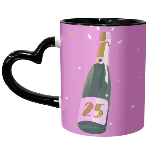 25 Champagne Bottle Design - Pop and Sparkle - unique mug by Lisa Wardle
