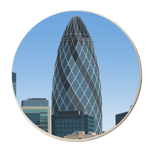 30 St Mary Axe - The Gherkin - personalised beer coaster by Richard O'Neill