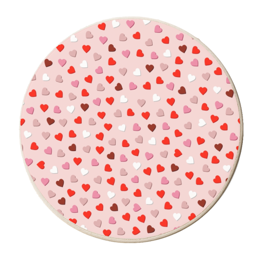 3D heart pattern Valentine's print - personalised beer coaster by The Girl Next Draw