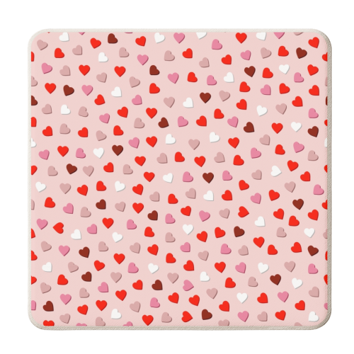 3D heart pattern Valentine's print - personalised beer coaster by The Girl Next Draw