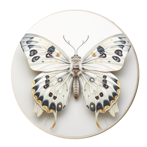 3D white moth - personalised beer coaster by haris kavalla