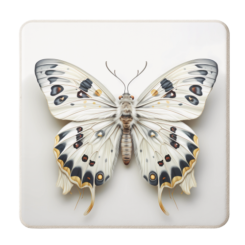 3D white moth - personalised beer coaster by haris kavalla
