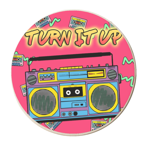 80s Boom Box - personalised beer coaster by Bite Your Granny