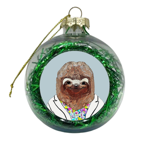 80's Sloth - xmas bauble by Casey Rogers