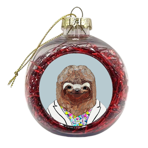 80's Sloth - xmas bauble by Casey Rogers