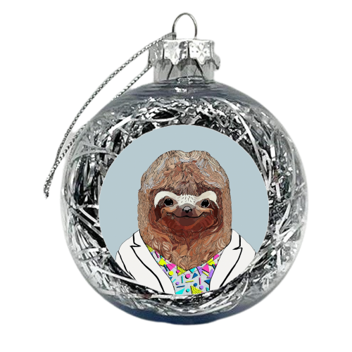 80's Sloth - xmas bauble by Casey Rogers