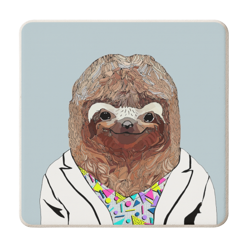 80's Sloth - personalised beer coaster by Casey Rogers