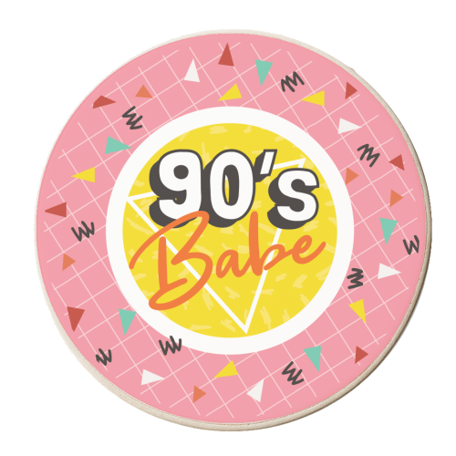 90's Babe Nostalgia Print Retro Design - personalised beer coaster by AbiGoLucky