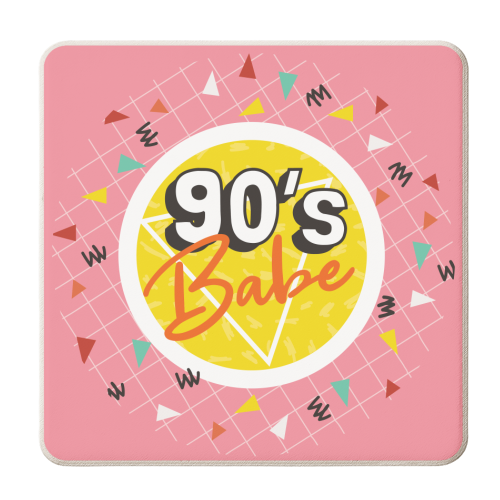90's Babe Nostalgia Print Retro Design - personalised beer coaster by AbiGoLucky