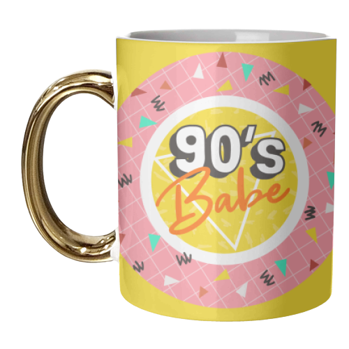 90's Babe Nostalgia Print Retro Design - unique mug by AbiGoLucky