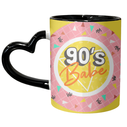 90's Babe Nostalgia Print Retro Design - unique mug by AbiGoLucky