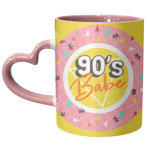 90's Babe Nostalgia Print Retro Design - unique mug by AbiGoLucky
