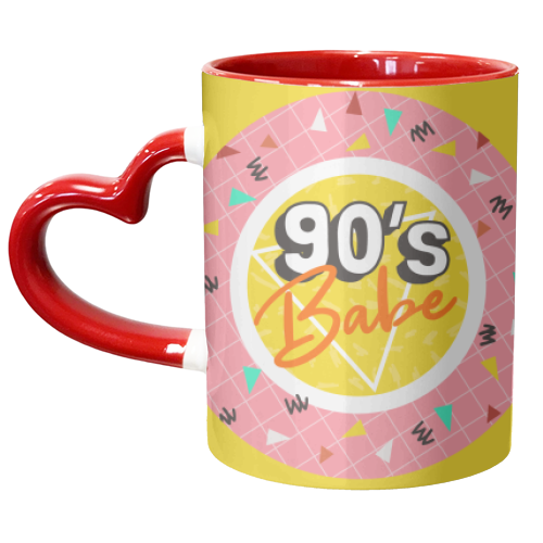 90's Babe Nostalgia Print Retro Design - unique mug by AbiGoLucky