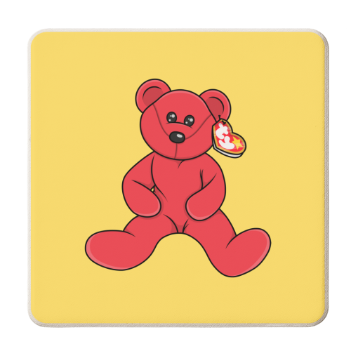 90s Beanie Baby - personalised beer coaster by Amy Farmer