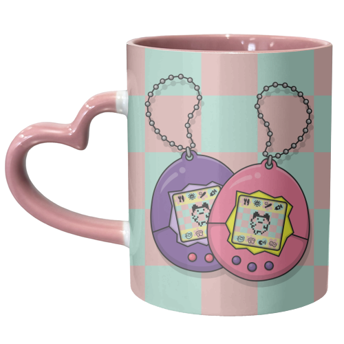 90s Tamagotchi - 90s Toys - unique mug by Amy Farmer
