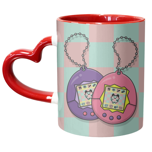 90s Tamagotchi - 90s Toys - unique mug by Amy Farmer