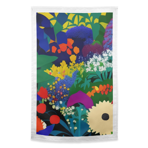 A Beautifully Dark Mind, Botanical Nature Jungle Garden, Eclectic Bohemian Vintage Plants Illustration - funny tea towel by Uma Prabhakar Gokhale