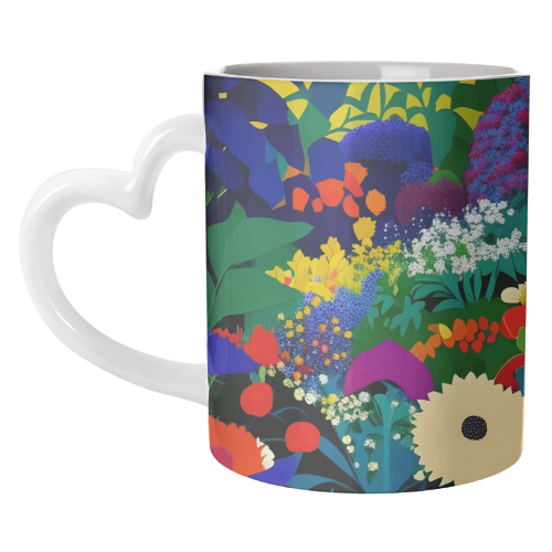 A Beautifully Dark Mind, Botanical Nature Jungle Garden, Eclectic Bohemian Vintage Plants Illustration - unique mug by Uma Prabhakar Gokhale