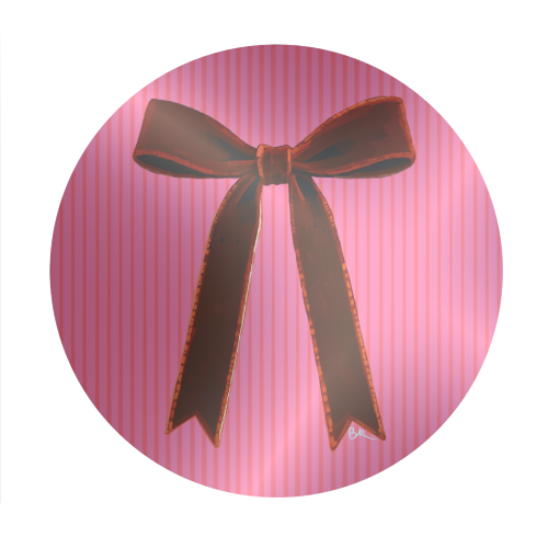 A Christmas Red Bow - Circle Sticker by Beverley Rae