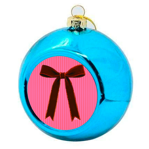 A Christmas Red Bow - colourful christmas bauble by Beverley Rae
