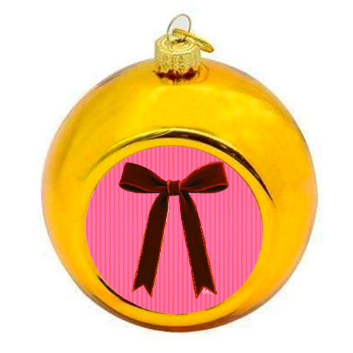 A Christmas Red Bow - colourful christmas bauble by Beverley Rae