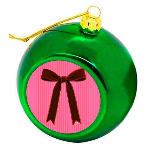 A Christmas Red Bow - colourful christmas bauble by Beverley Rae