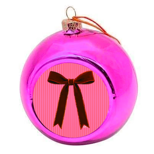 A Christmas Red Bow - colourful christmas bauble by Beverley Rae