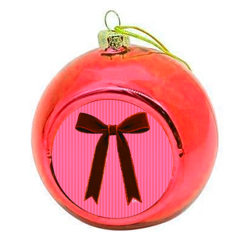 A Christmas Red Bow - colourful christmas bauble by Beverley Rae