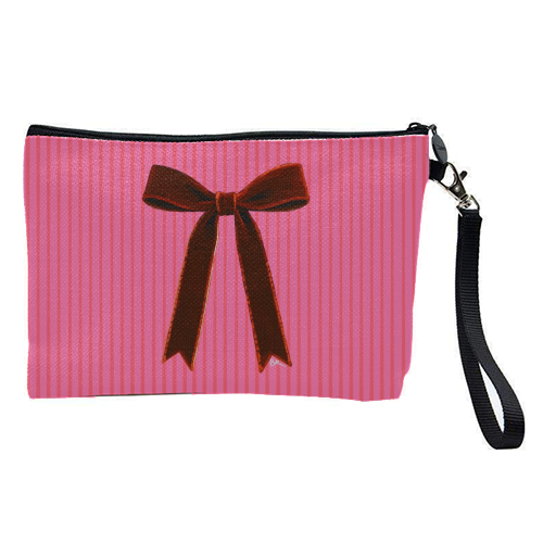 A Christmas Red Bow - pretty makeup bag by Beverley Rae