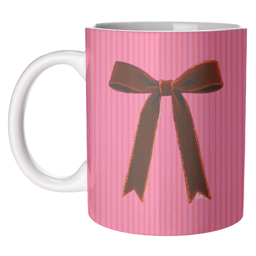 A Christmas Red Bow - unique mug by Beverley Rae