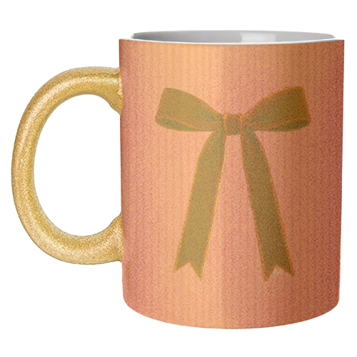 A Christmas Red Bow - unique mug by Beverley Rae