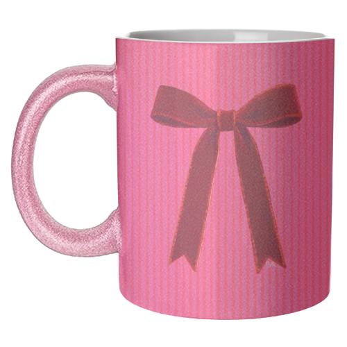 A Christmas Red Bow - unique mug by Beverley Rae