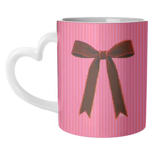 A Christmas Red Bow - unique mug by Beverley Rae