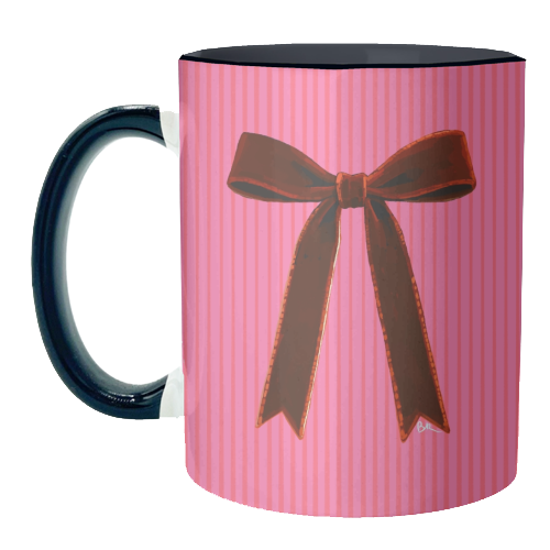 A Christmas Red Bow - unique mug by Beverley Rae