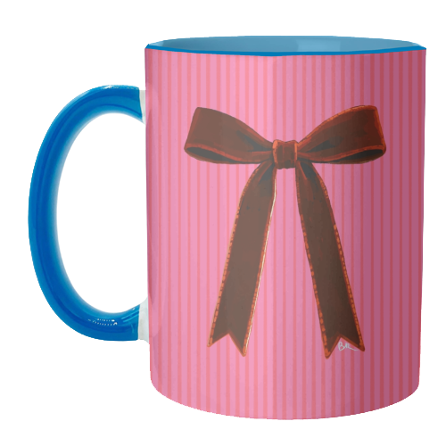 A Christmas Red Bow - unique mug by Beverley Rae