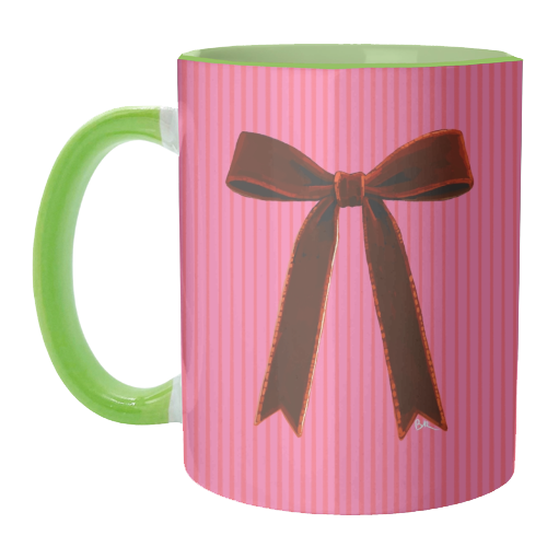 A Christmas Red Bow - unique mug by Beverley Rae