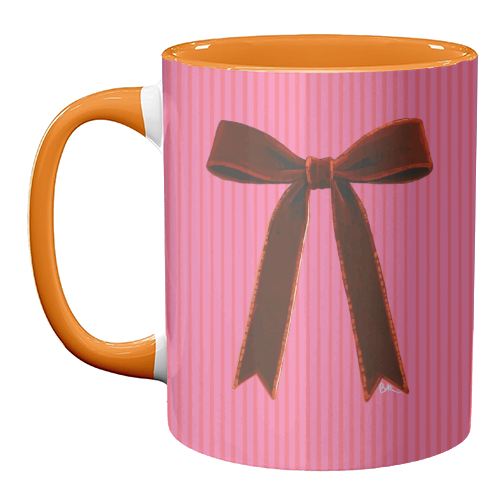 A Christmas Red Bow - unique mug by Beverley Rae