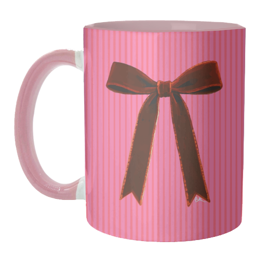 A Christmas Red Bow - unique mug by Beverley Rae