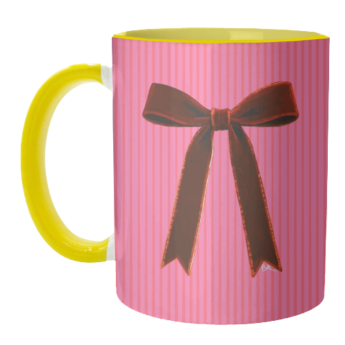 A Christmas Red Bow - unique mug by Beverley Rae