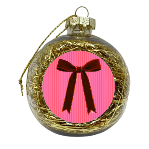 A Christmas Red Bow - xmas bauble by Beverley Rae