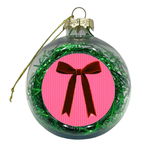 A Christmas Red Bow - xmas bauble by Beverley Rae