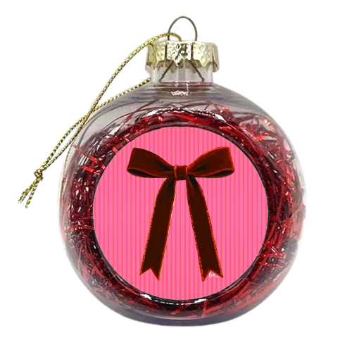 A Christmas Red Bow - xmas bauble by Beverley Rae