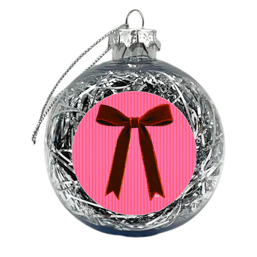A Christmas Red Bow - xmas bauble by Beverley Rae