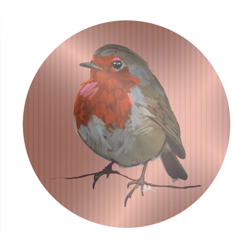 A Christmas Red Robin - Circle Sticker by Beverley Rae